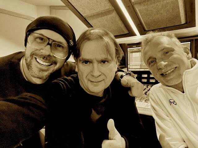 Con Carlo Cantini e Dario Tanghetti – registrazione di Stay Human